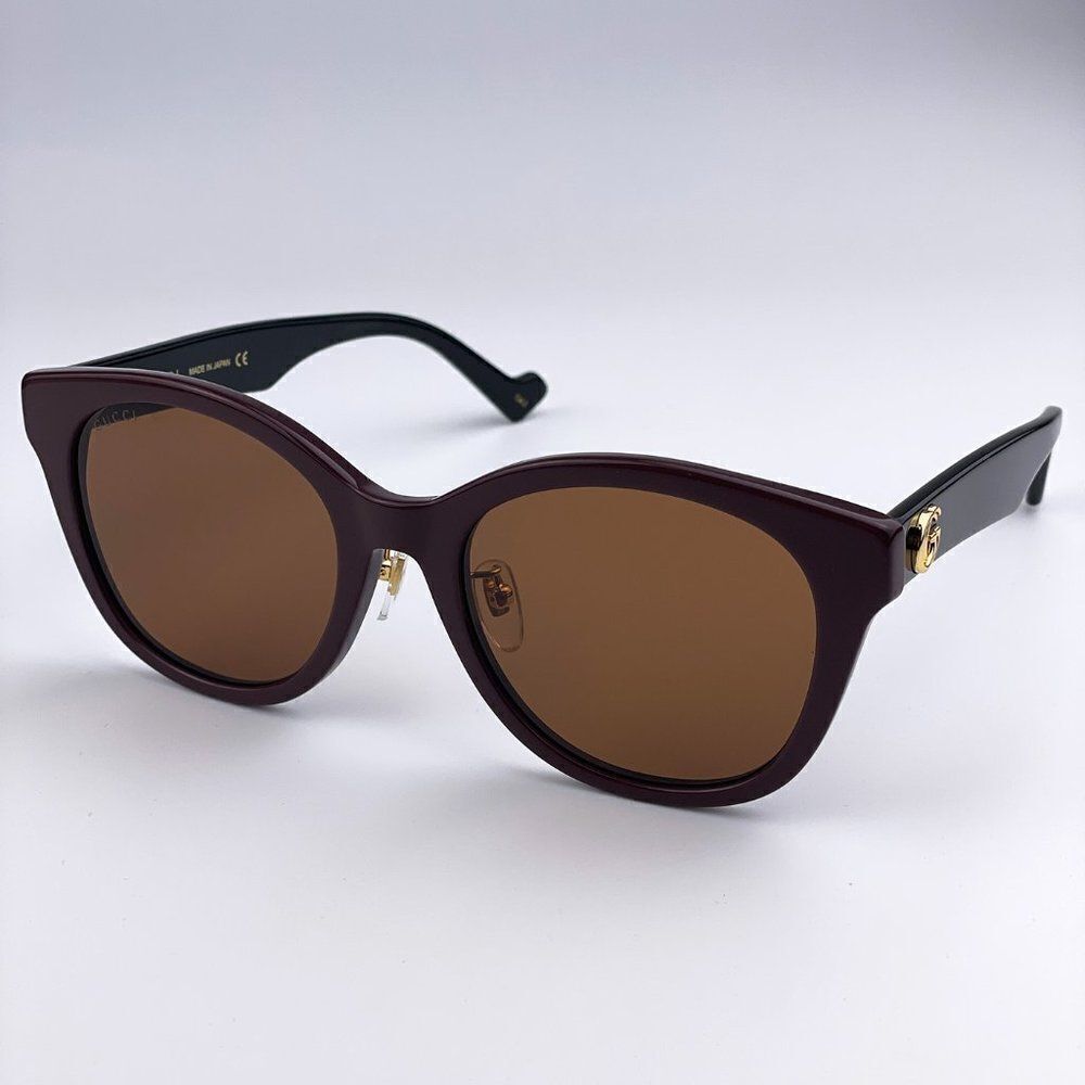SALE! NEW GUCCI LOGO GG1002SK 003 Brown Black Brown Round Women Sunglasses